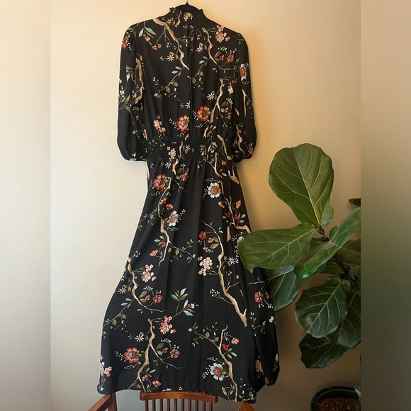 Nanette Lepore Black Asymmetrical Mock Neck Dress - Picture 3 of 12